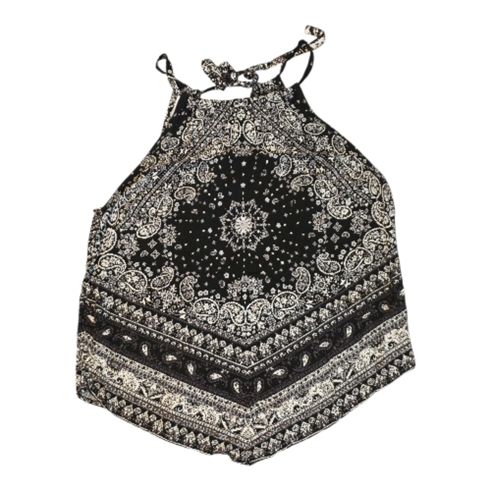 No Boundaries Black and White Paisley Blouse